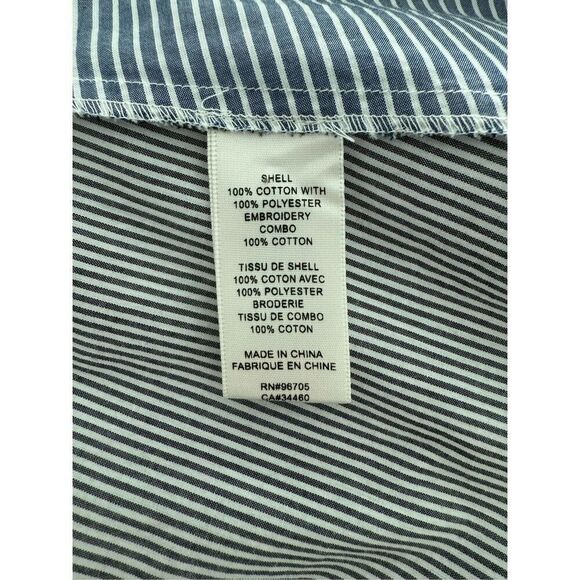 🦋 Rebecca Taylor La Vie Mixed Striped Eyelet Handkerchief Hem Shirt Dress XS / S - Picture 7 of 7